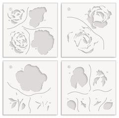 EXP Factors Stencil Ambridge Rose Simple Coloring Stencil Set (4 in 1)